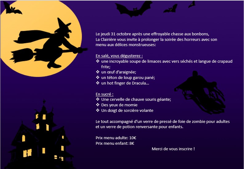 Halloween le jeudi 31 octobre&nbsp;2019