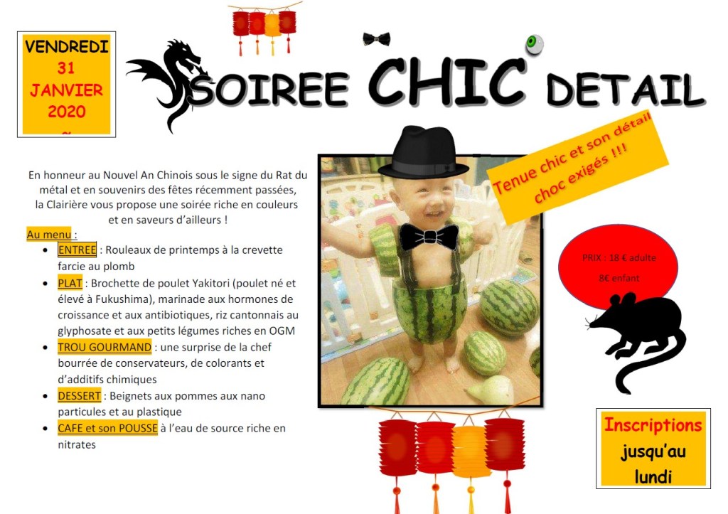 Soirée chic, détail choc le 31 janvier&nbsp;2020